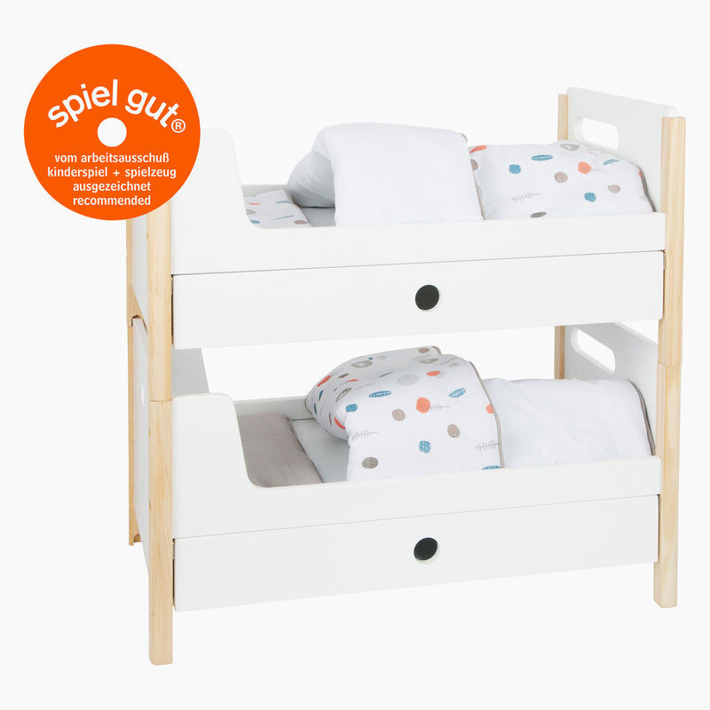 Load image into Gallery viewer, Small foot - houten poppenhoogslaper little button met beddengoed, 6dlg.

