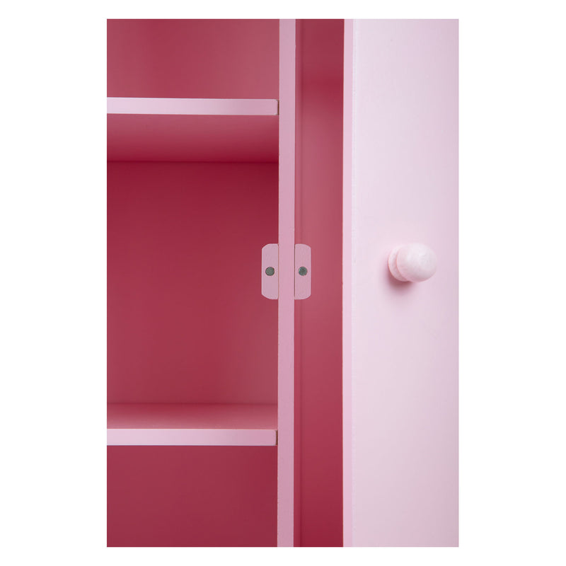 Load image into Gallery viewer, Small foot - houten poppen kledingkast roze
