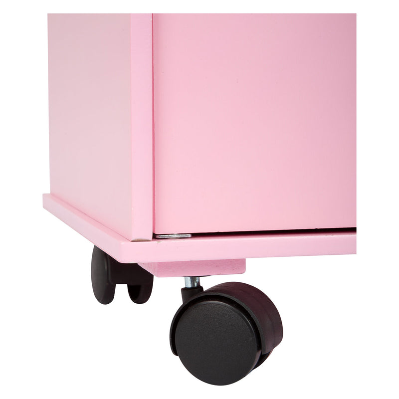 Load image into Gallery viewer, Small foot - houten poppen kledingkast roze
