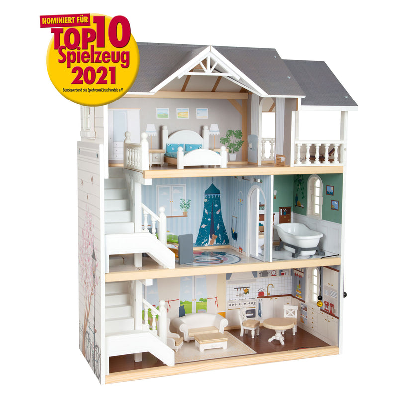 Load image into Gallery viewer, Small foot - houten urban villa poppenhuis met accessoires, 13dlg.
