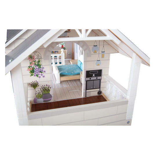 Small foot - houten urban villa poppenhuis met accessoires, 13dlg.