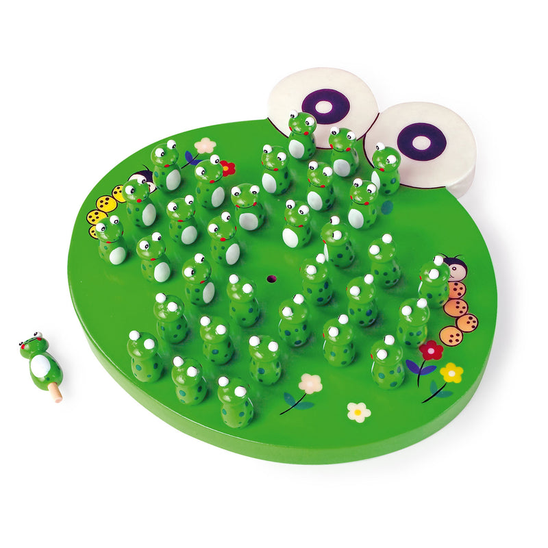 Load image into Gallery viewer, Small foot - houten spel solitaire kikker
