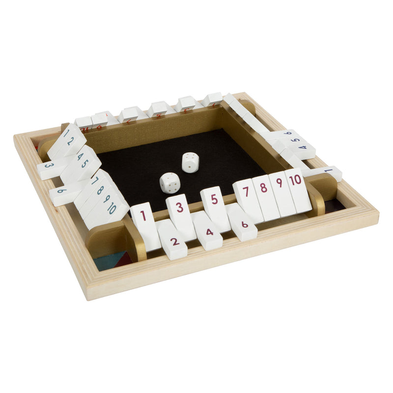 Afbeelding laden in galerijviewer, Small foot - shut the box houten dobbelspel gouden editie
