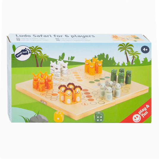 Small foot - houten ludo spel safari - 6 spelers