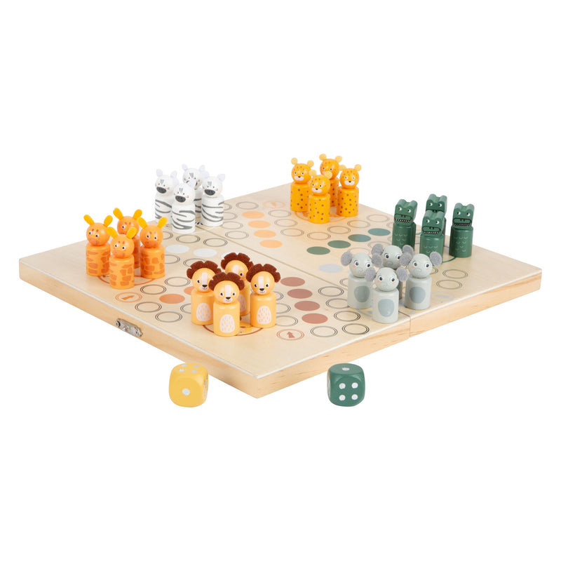 Load image into Gallery viewer, Small foot - houten ludo spel safari - 6 spelers
