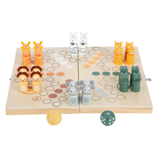 Small foot - houten ludo spel safari - 6 spelers