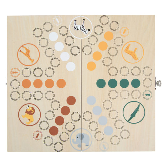 Small foot - houten ludo spel safari - 6 spelers