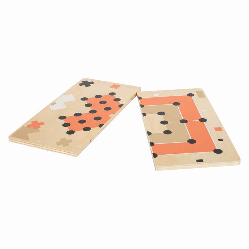 Load image into Gallery viewer, Small foot - houten solitaire en molenspel gouden editie
