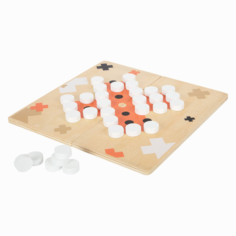 Load image into Gallery viewer, Small foot - houten solitaire en molenspel gouden editie
