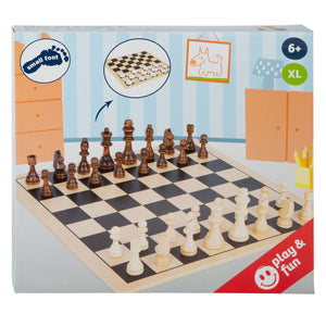 Small foot - houten schaak en damspel xl