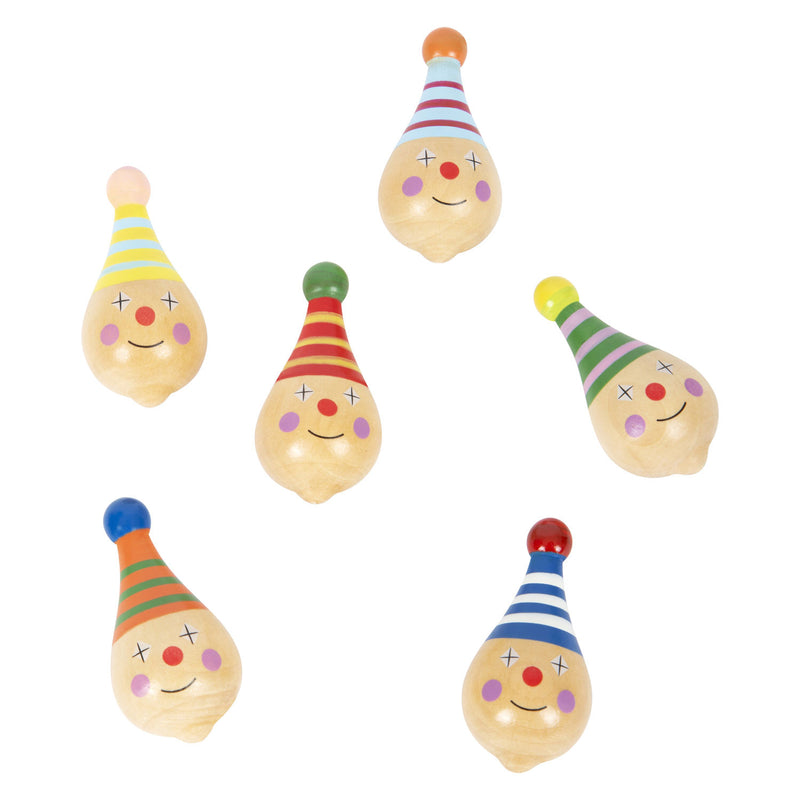 Load image into Gallery viewer, Small foot - houten tol clown - 6st.
