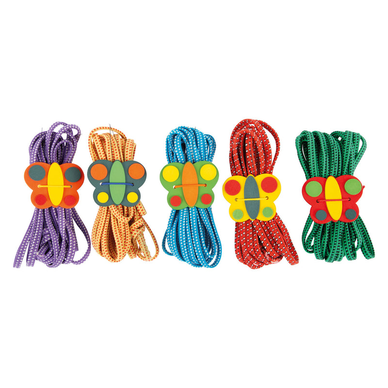 Load image into Gallery viewer, Small foot - springelastiek vlinder kleur, set van 5
