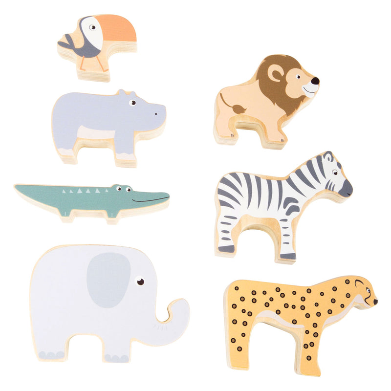 Load image into Gallery viewer, Small foot - houten safaridieren balansspel, 7dlg.
