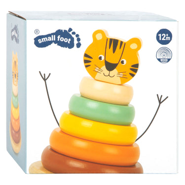 Small foot - houten stapeltoren safari tijger, 7dlg.