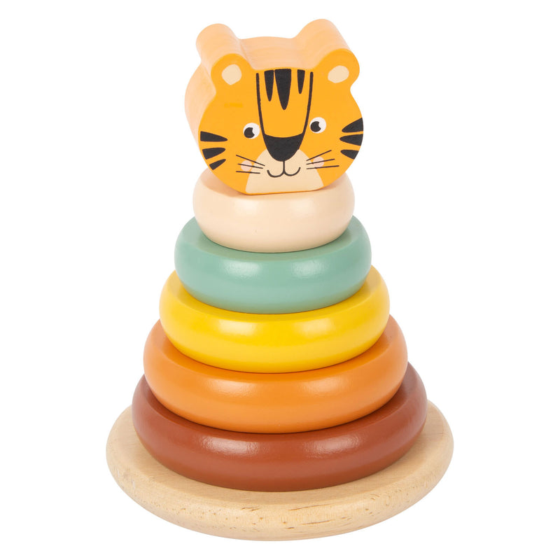 Load image into Gallery viewer, Small foot - houten stapeltoren safari tijger, 7dlg.
