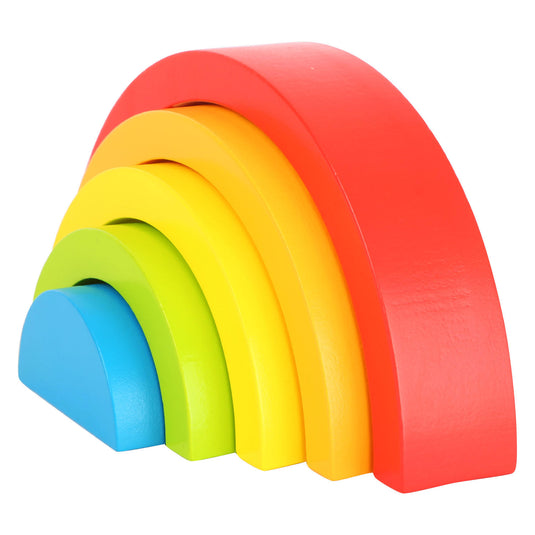 Small foot - houten bouwblokken regenboog, 5dlg.
