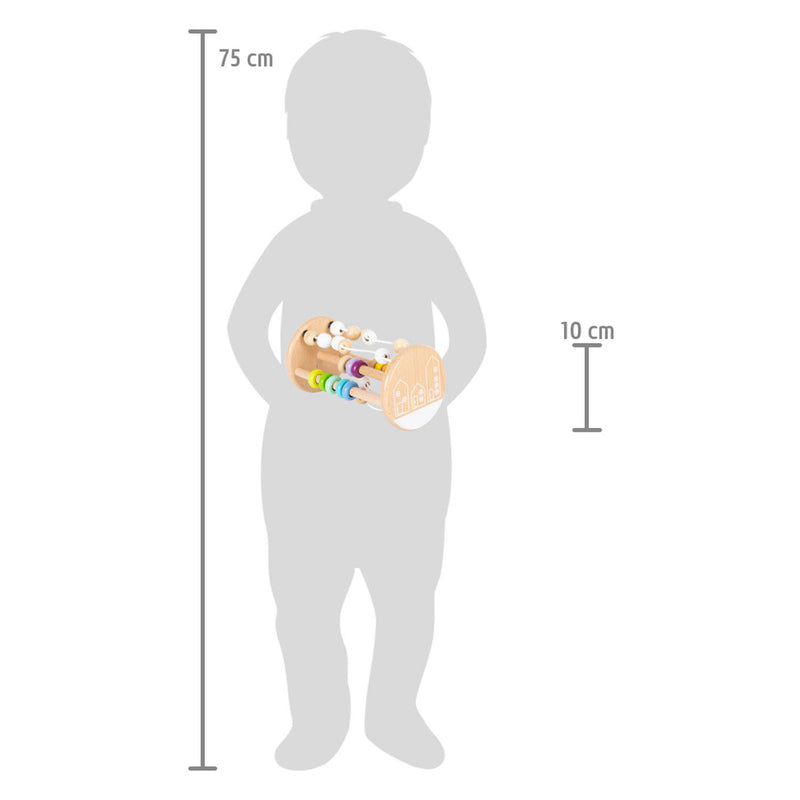 Load image into Gallery viewer, Small foot - houten rammelaar motoriekspiraal regenboog
