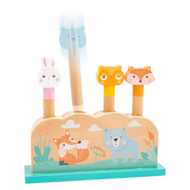 Load image into Gallery viewer, Small foot - houten motoriek vorm insteekspel bosdieren, 5dlg.
