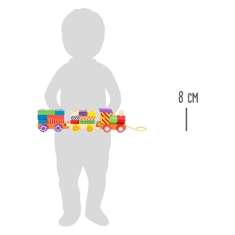Load image into Gallery viewer, Small foot - houten stapelblokken trein, 16dlg.
