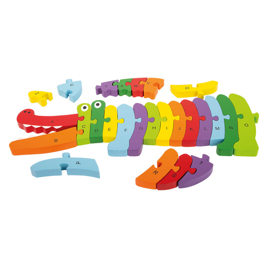 Small foot - houten abc krokodil puzzel, 26dlg.