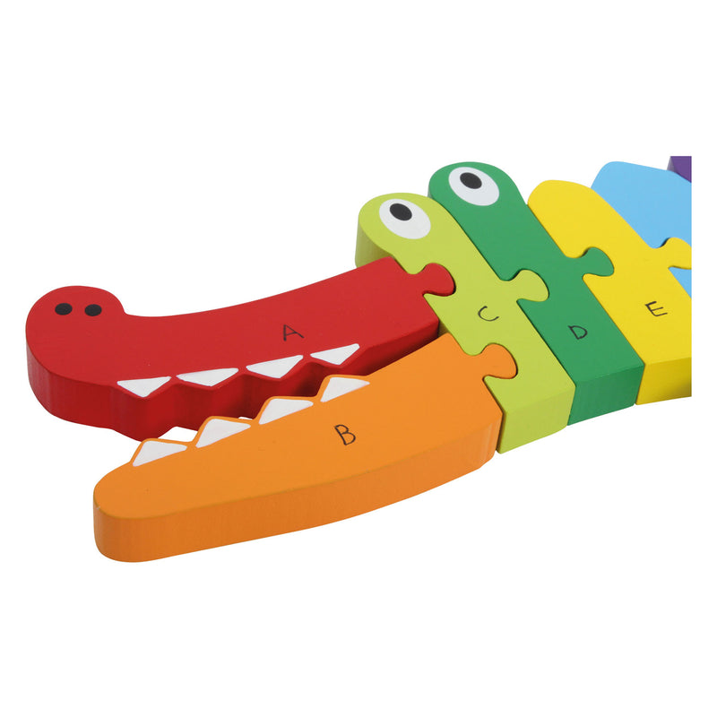 Load image into Gallery viewer, Small foot - houten abc krokodil puzzel, 26dlg.
