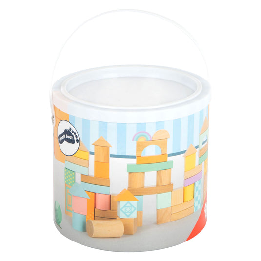Small foot - houten bouwblokken pastel, 50dlg.