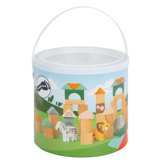 Small foot - houten bouwblokken safari, 50dlg.