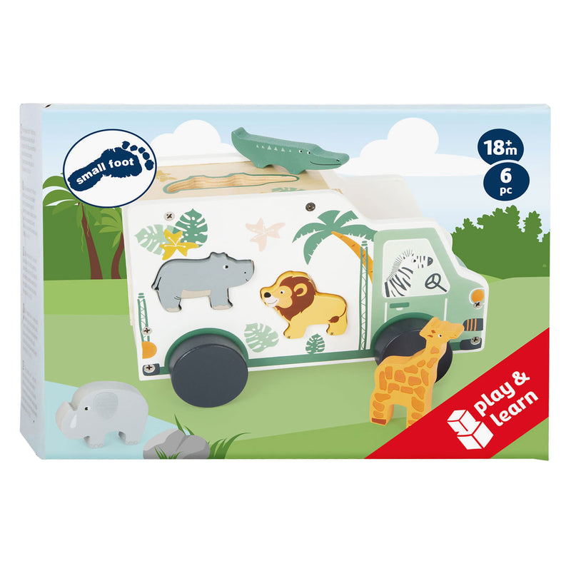 Load image into Gallery viewer, Small foot - houten vormenstoof jeep safari, 6dlg.
