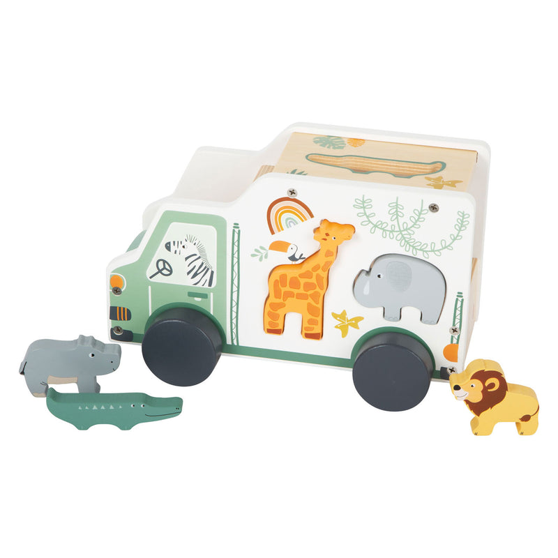 Load image into Gallery viewer, Small foot - houten vormenstoof jeep safari, 6dlg.
