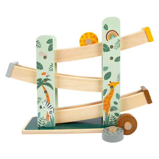 Small foot - houten knikkerbaan safari, 4dlg.