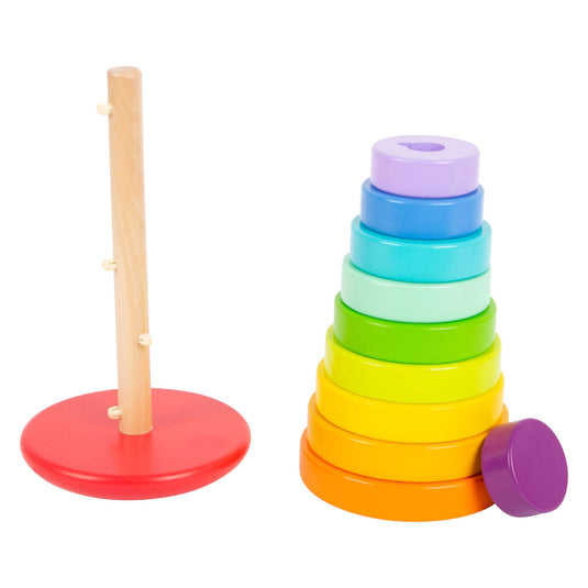 Small foot - houten stapeltoren regenboog, 11dlg.