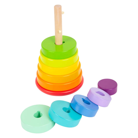 Small foot - houten stapeltoren regenboog, 11dlg.
