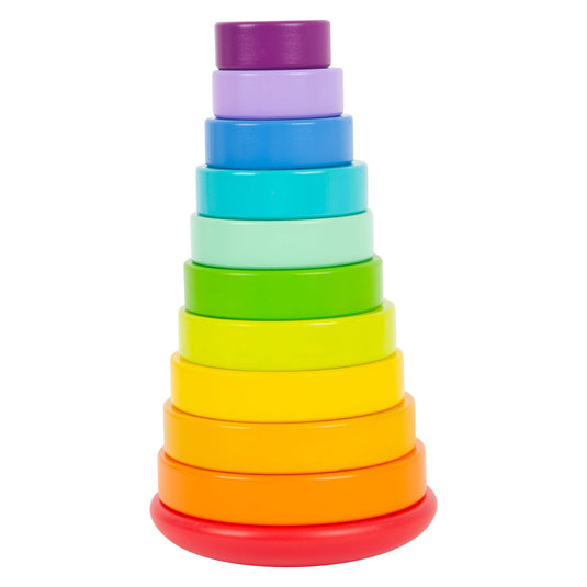 Small foot - houten stapeltoren regenboog, 11dlg.