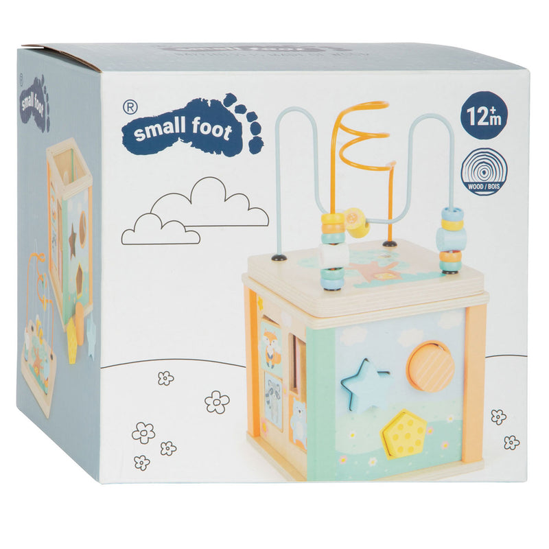 Load image into Gallery viewer, Small foot - houten activiteitenkubus en motoriekspiraal pastel
