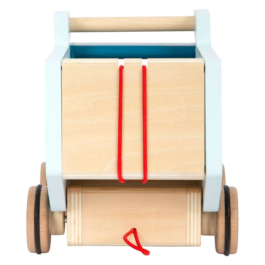 Small foot - houten trekfiguur kiepvrachtwagen