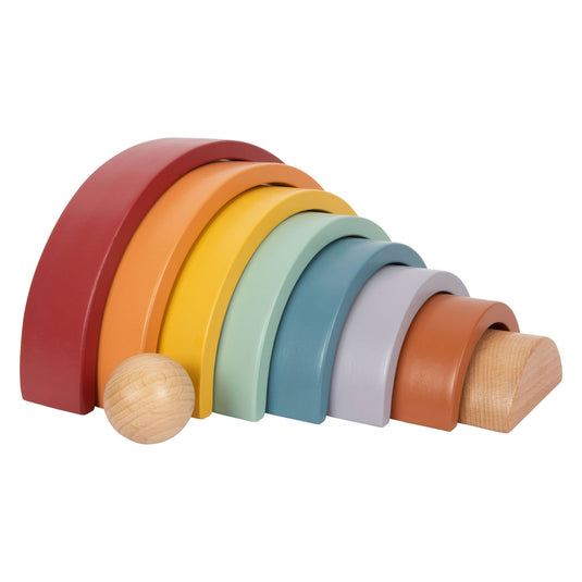 Small foot - houten regenboog bouw bogen met bal,