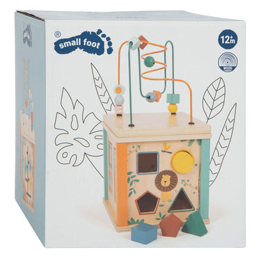 Small foot - houten activiteitenkubus en motoriekspiraal safari