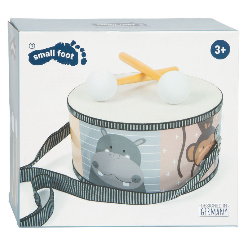 Load image into Gallery viewer, Small foot - houten trommel wilde dieren met stokken, 3dlg.
