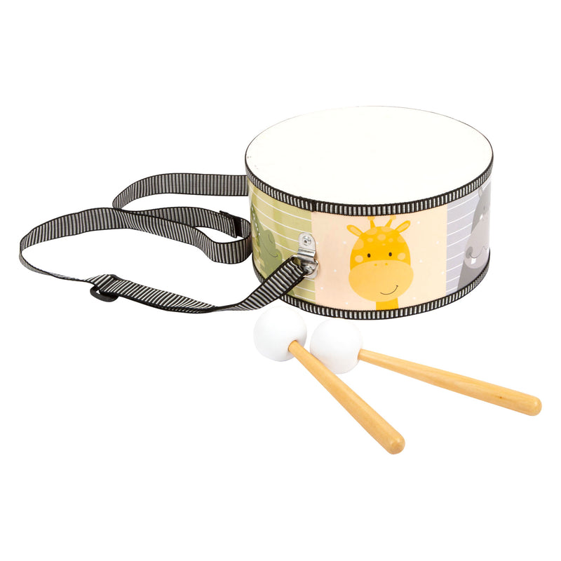 Load image into Gallery viewer, Small foot - houten trommel wilde dieren met stokken, 3dlg.
