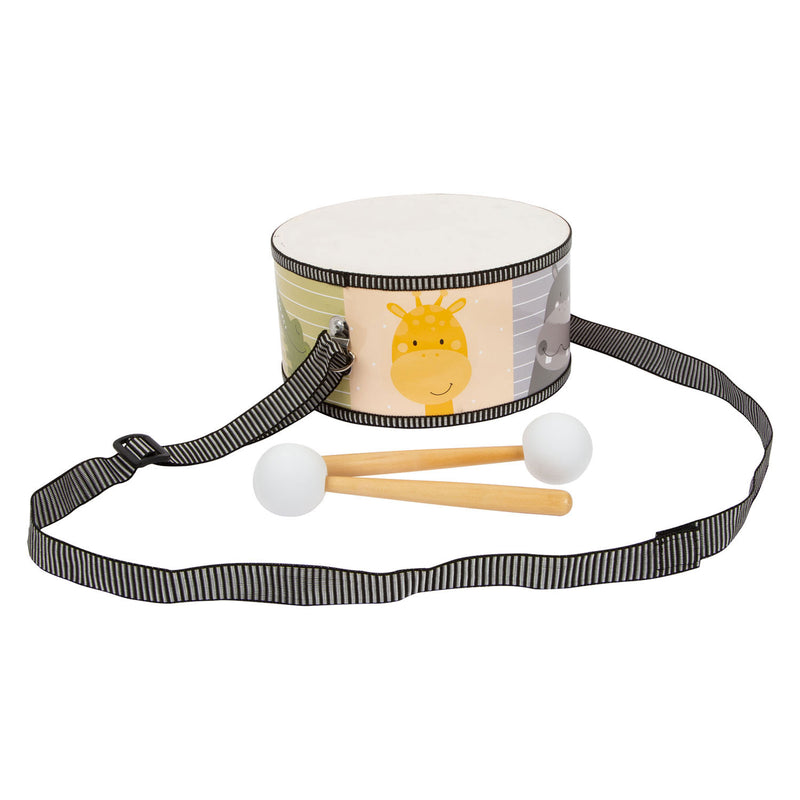 Load image into Gallery viewer, Small foot - houten trommel wilde dieren met stokken, 3dlg.
