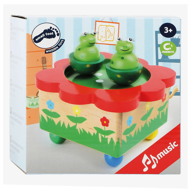 Load image into Gallery viewer, Small foot - houten muziekdoos kikker
