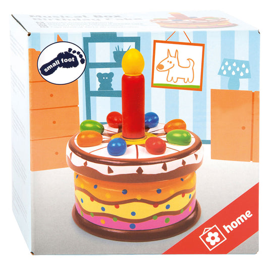 Small foot - houten muziekdoos verjaardagstaart