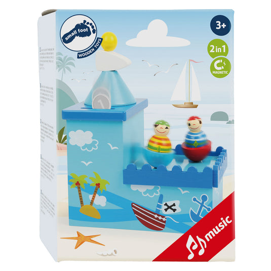 Small foot - houten muziekdoos en spaarpot piraat