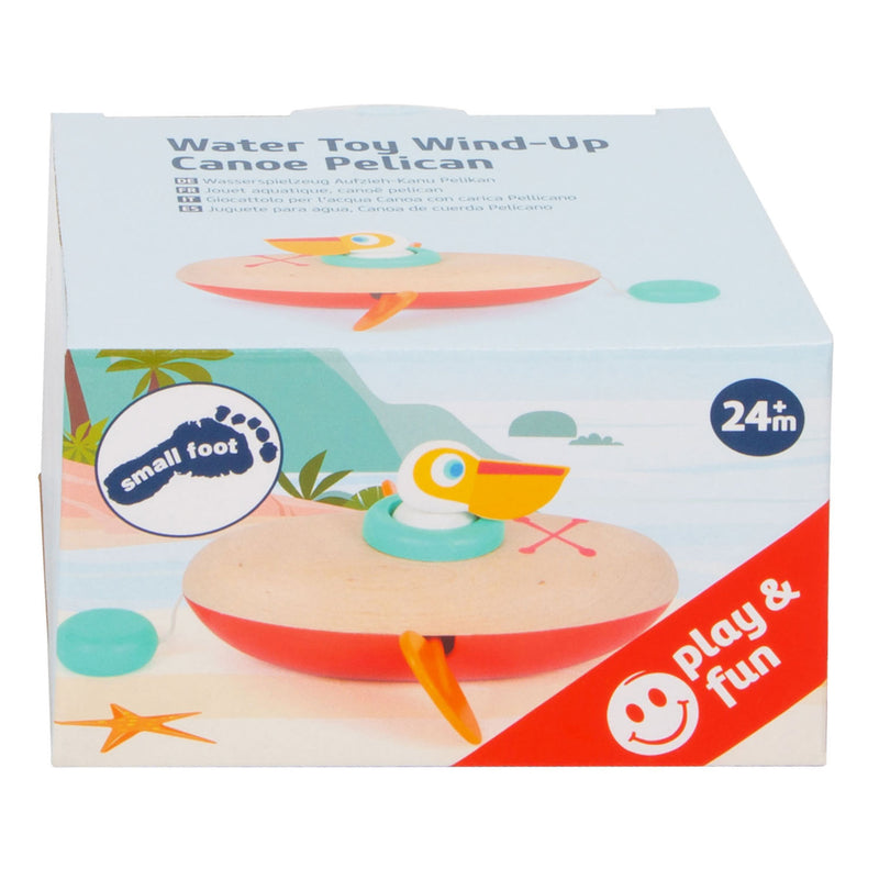 Load image into Gallery viewer, Small foot - badspeelgoed houten kano pelikaan opwindbaar
