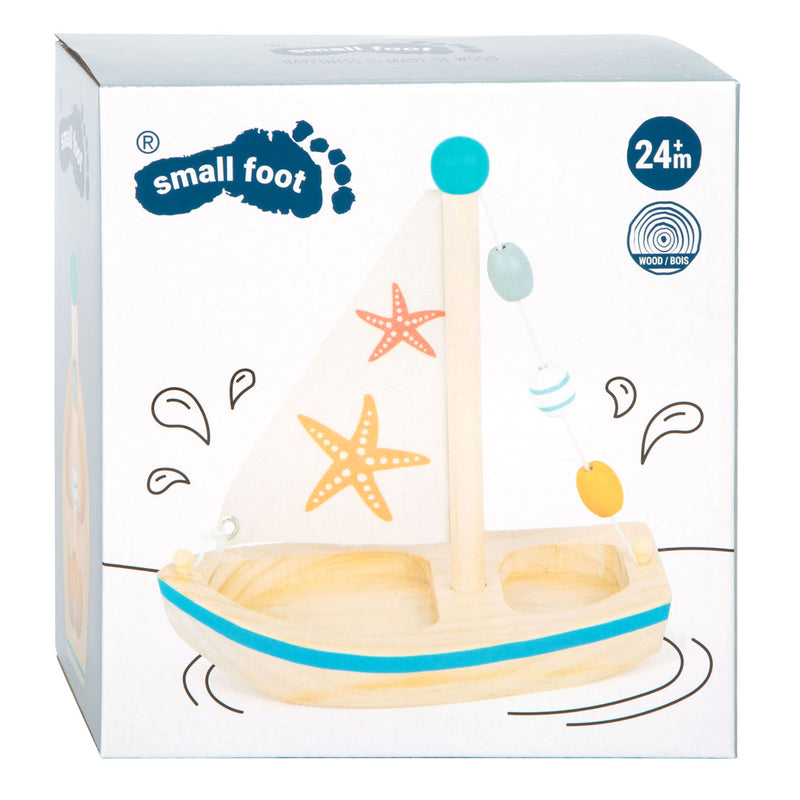 Load image into Gallery viewer, Small foot - badspeelgoed houten zeilboot zeester
