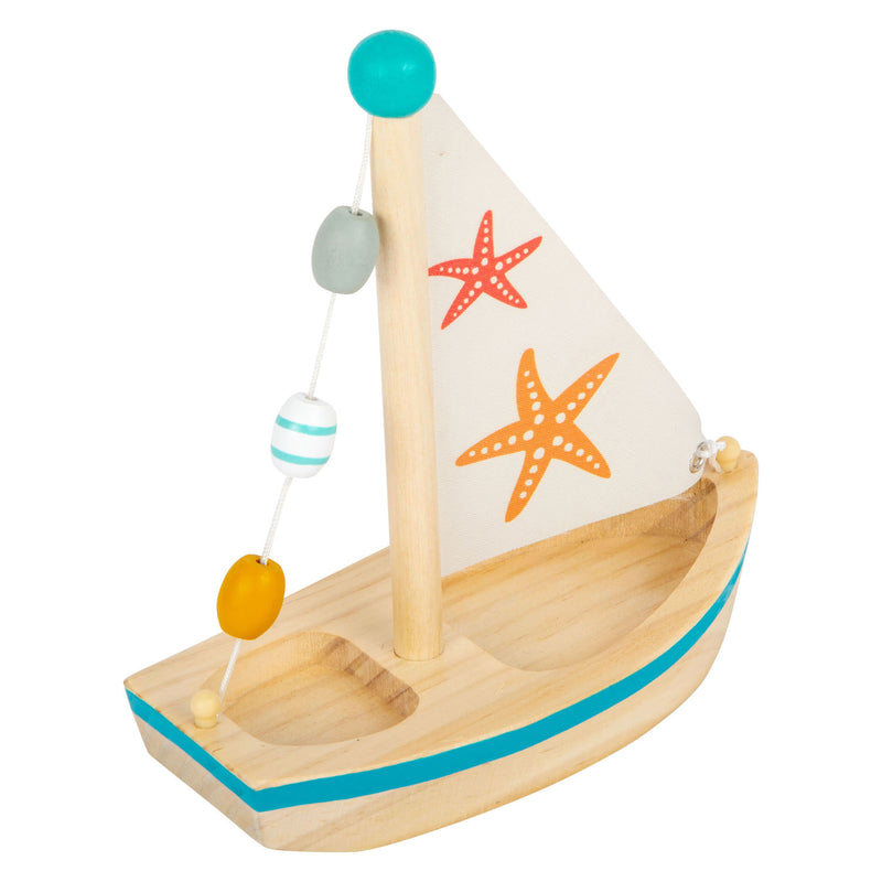 Load image into Gallery viewer, Small foot - badspeelgoed houten zeilboot zeester
