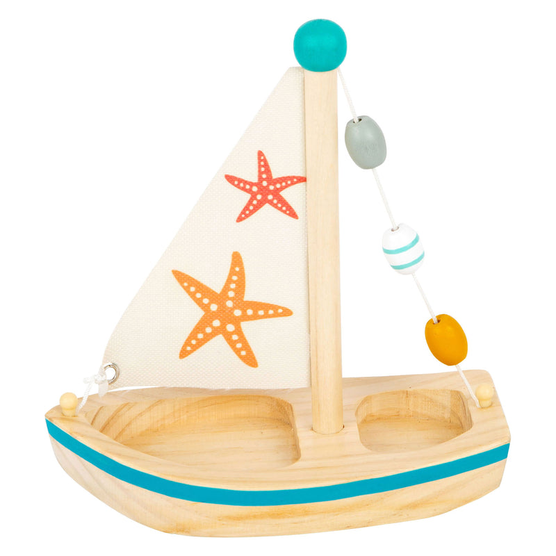 Load image into Gallery viewer, Small foot - badspeelgoed houten zeilboot zeester
