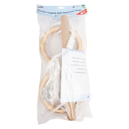 Small foot - houten trapeze met gymnastiekringen, 100cm