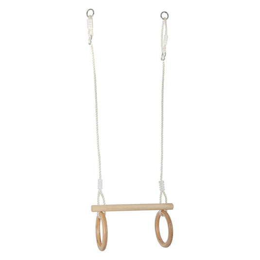 Small foot - houten trapeze met gymnastiekringen, 100cm