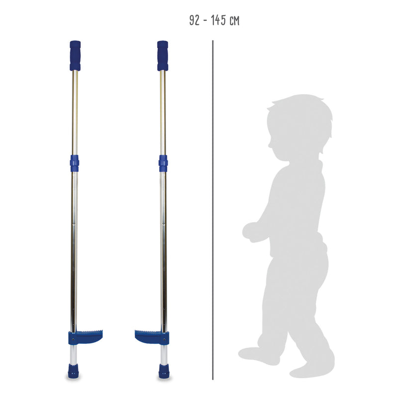 Load image into Gallery viewer, Small foot - metalen stelten verstelbaar blauw, 145cm
